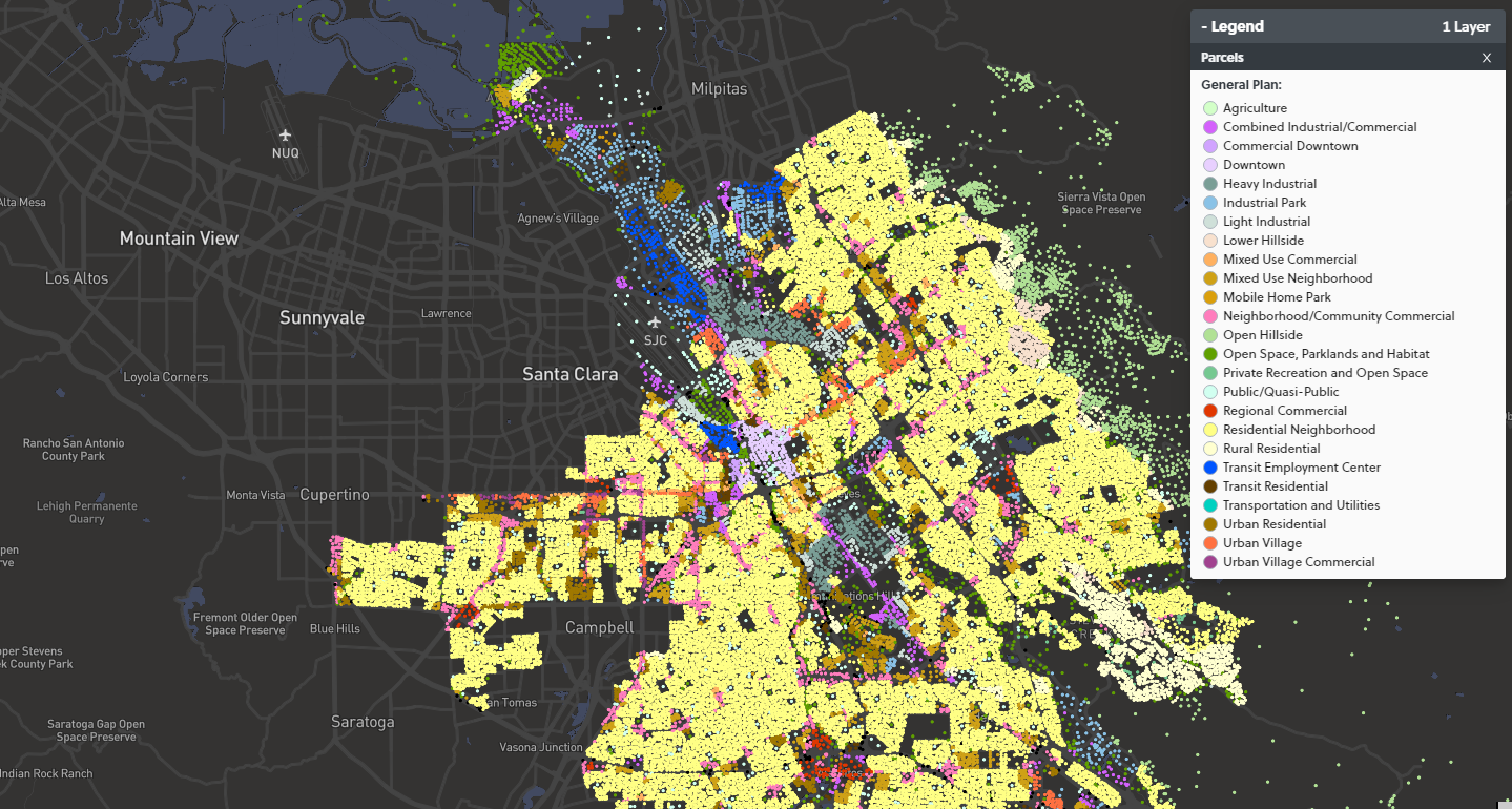 Image of the Housing Catalyst Map with a dark background and multi-color dots representing houses on the map